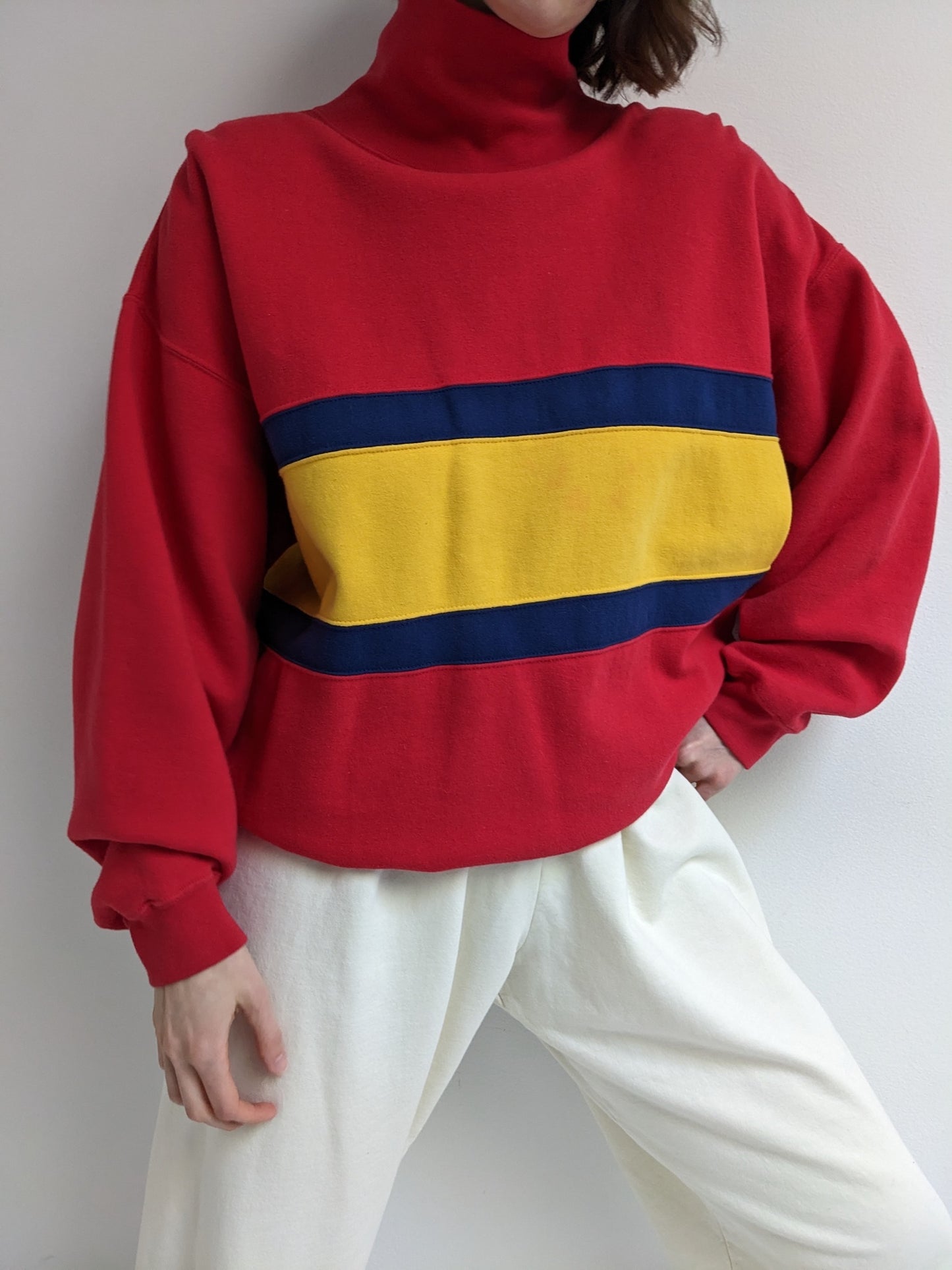 90s Gap Wide Striped Turtleneck Sweatshirt