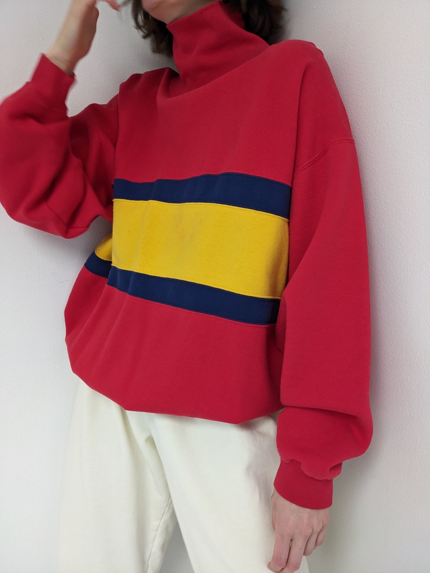 90s Gap Wide Striped Turtleneck Sweatshirt