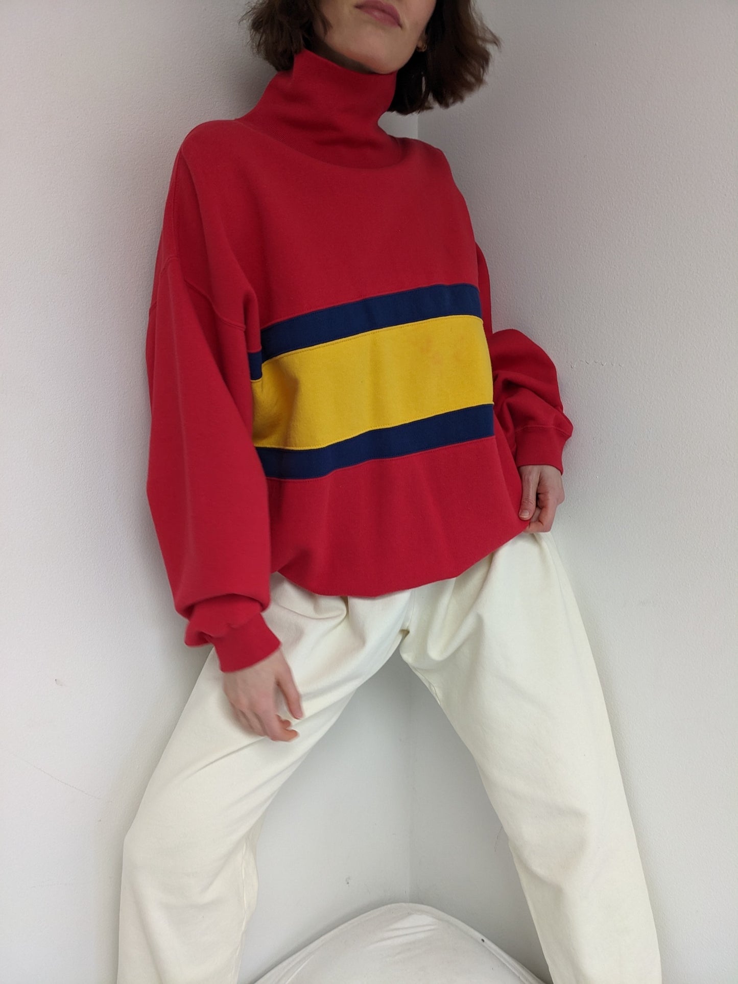 90s Gap Wide Striped Turtleneck Sweatshirt