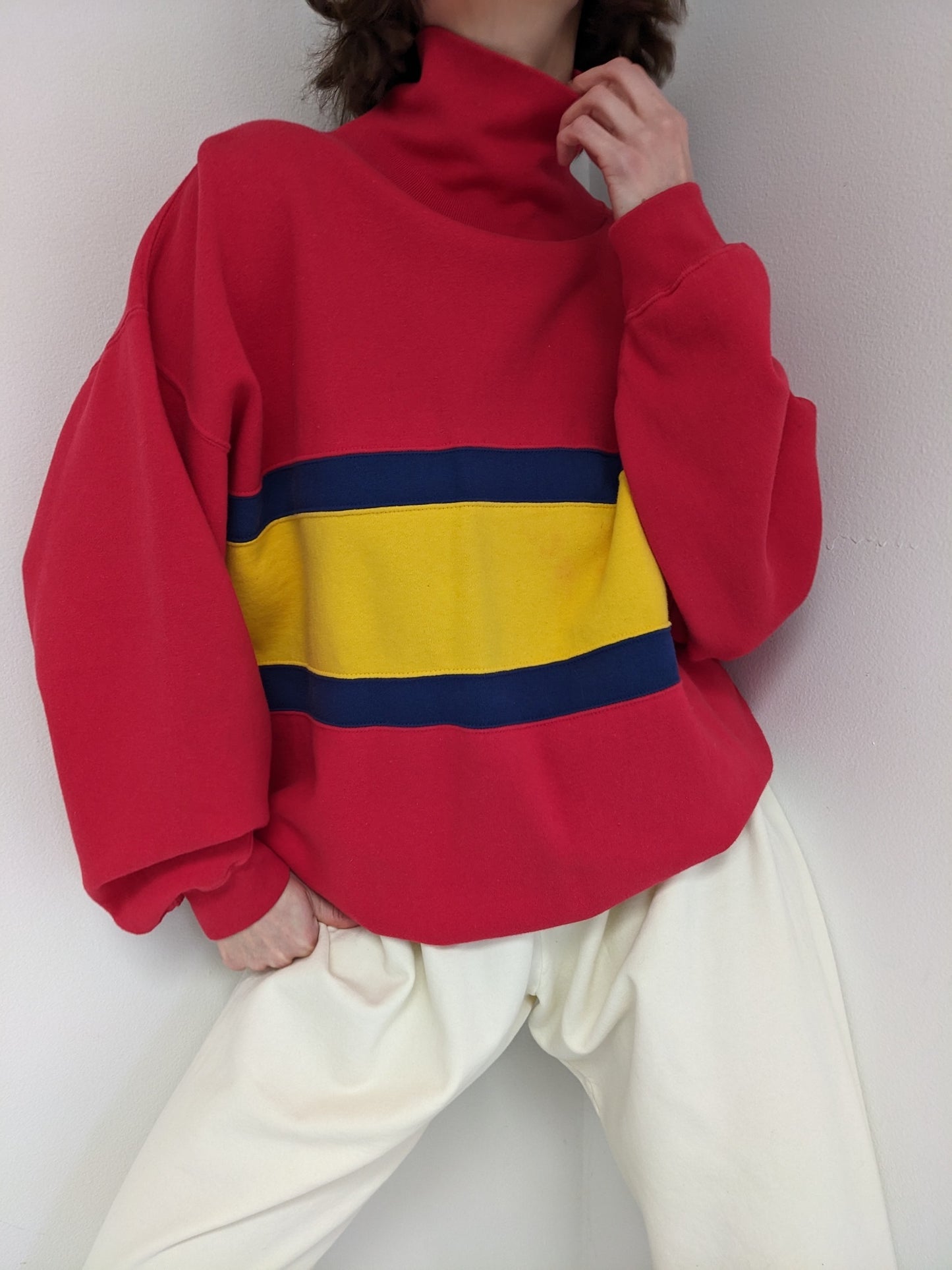 90s Gap Wide Striped Turtleneck Sweatshirt