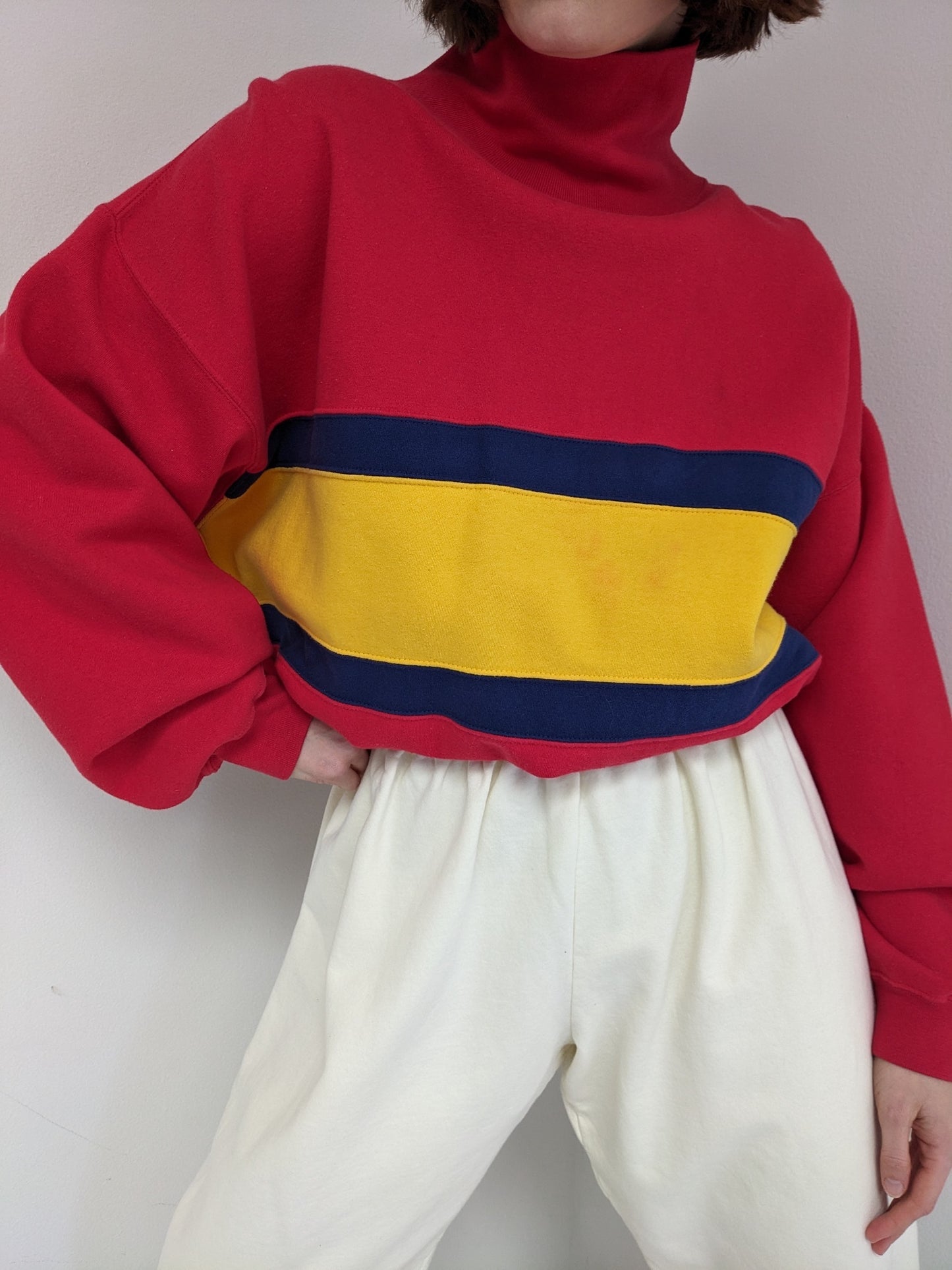 90s Gap Wide Striped Turtleneck Sweatshirt