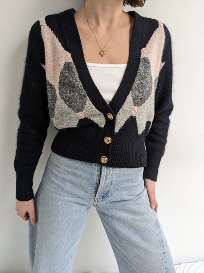 Beautiful Vintage Silk & Angora Knit Cardigan