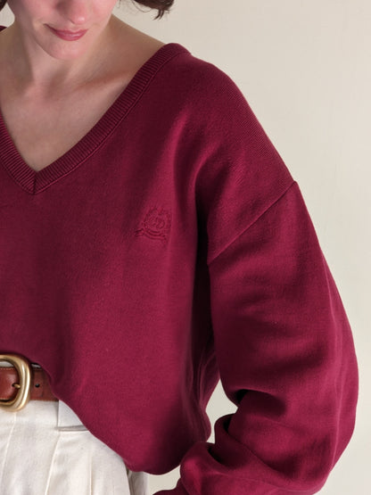 Christian Dior Merlot V-Neck Sweater