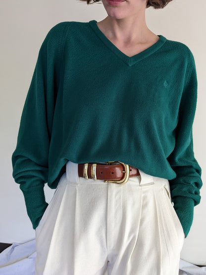 Gorgeous Christian Dior Evergreen Fine Knit V-Neck