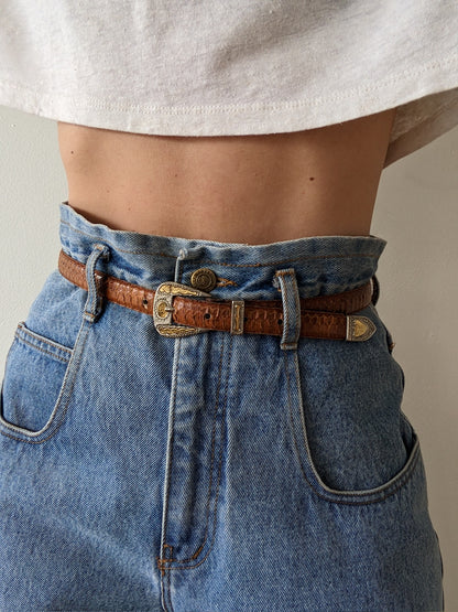 Vintage Cognac Snakeskin Belt