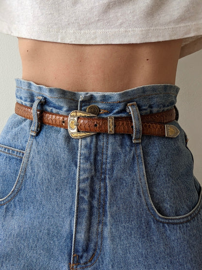 Vintage Cognac Snakeskin Belt