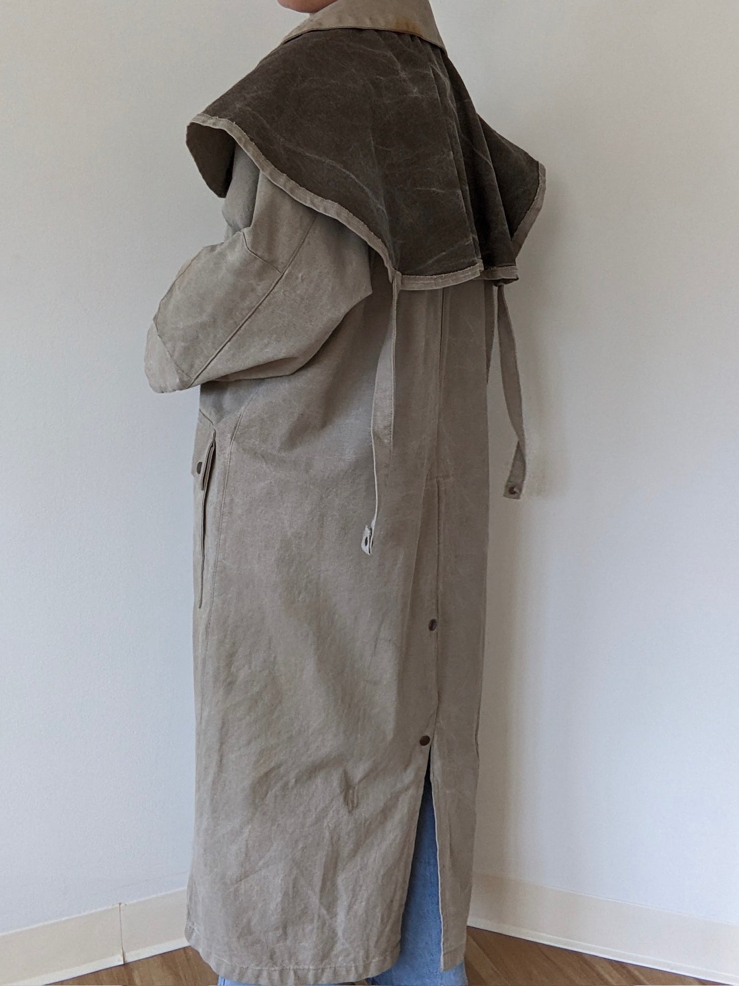 Vintage Oyster Canvas Trench Coat