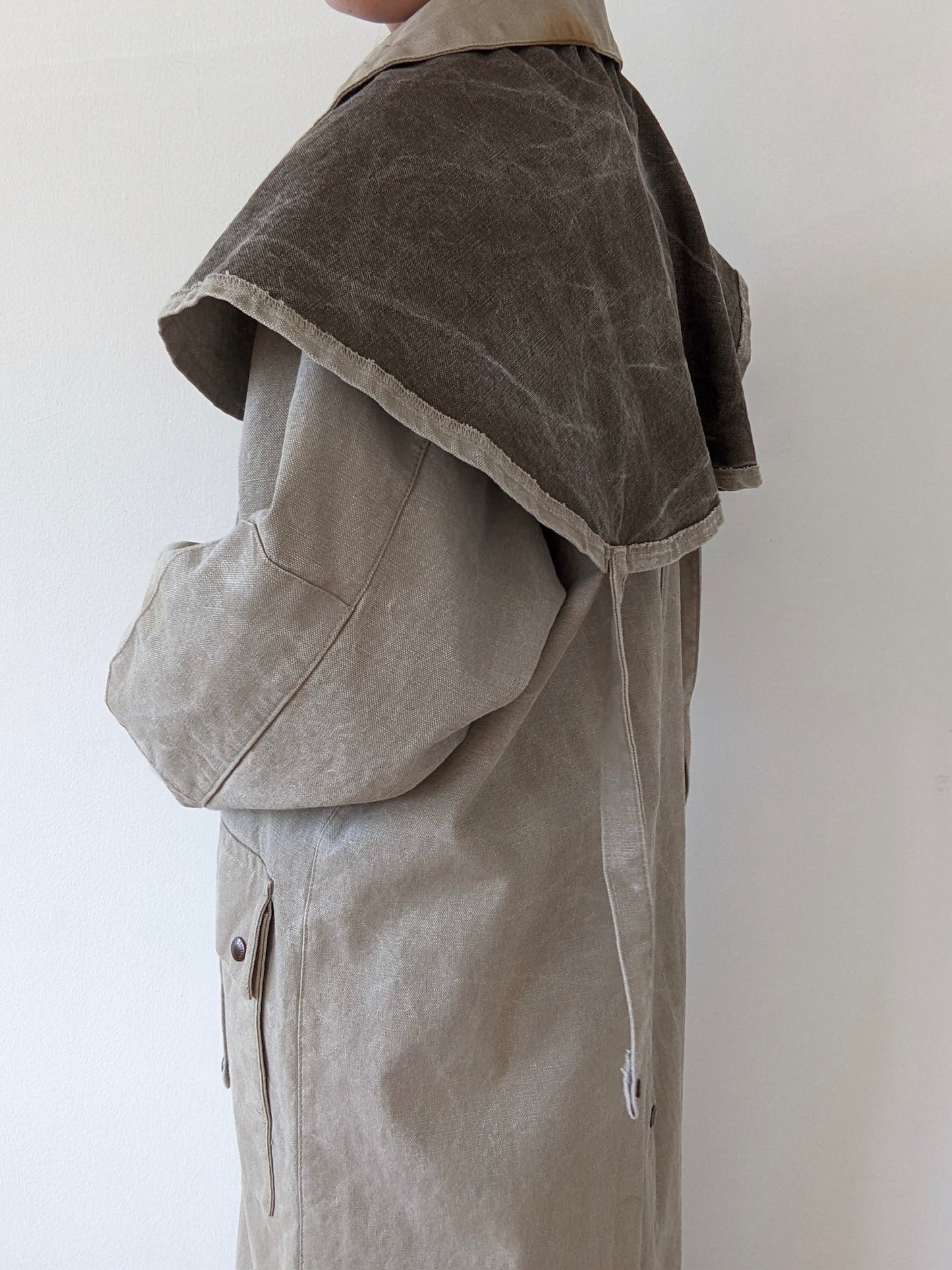 Vintage Oyster Canvas Trench Coat