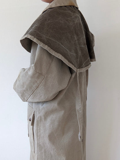 Vintage Oyster Canvas Trench Coat