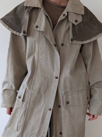 Vintage Oyster Canvas Trench Coat