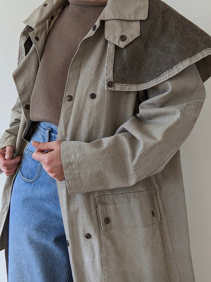 Vintage Oyster Canvas Trench Coat