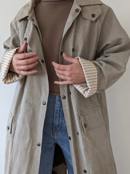 Vintage Oyster Canvas Trench Coat