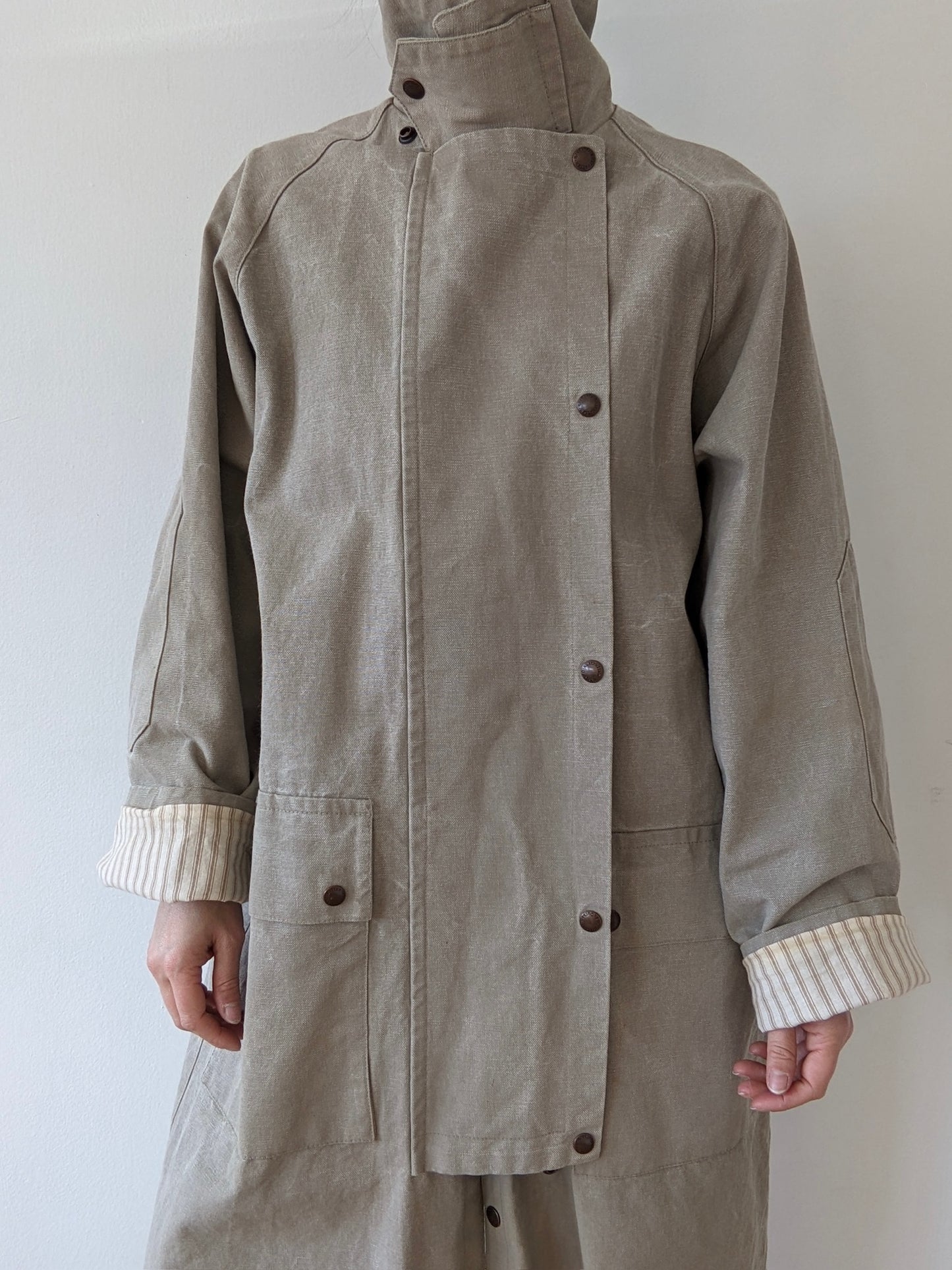 Vintage Oyster Canvas Trench Coat