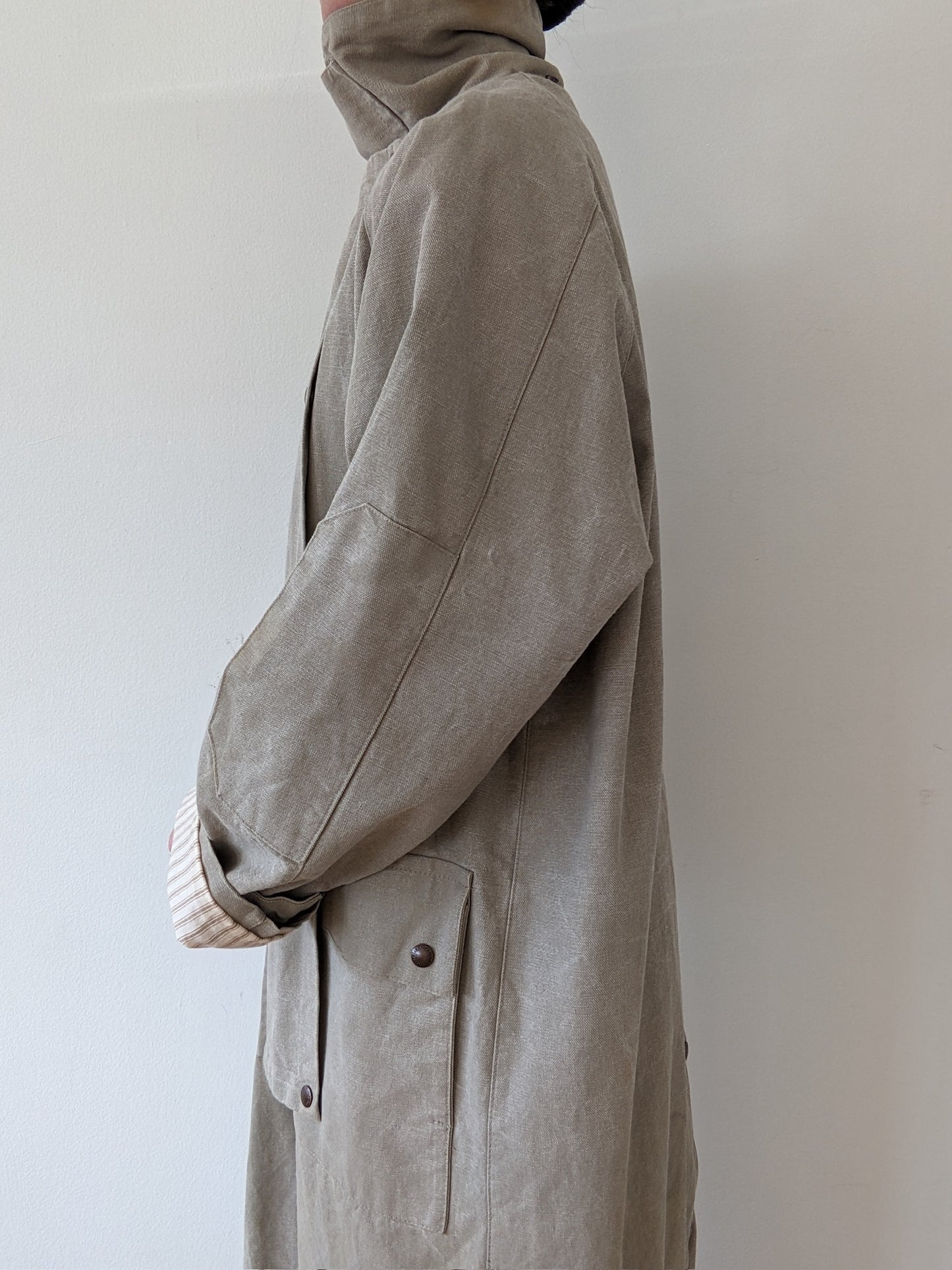 Vintage Oyster Canvas Trench Coat