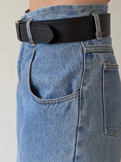 Vintage Onyx Wide Leather Belt