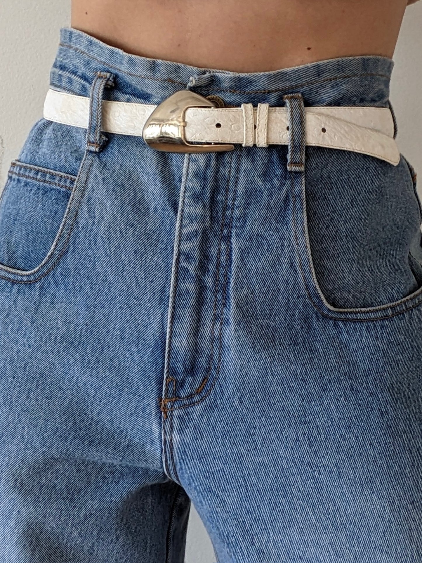 Vintage Christian Dior Ostrich-Embossed Leather Belt