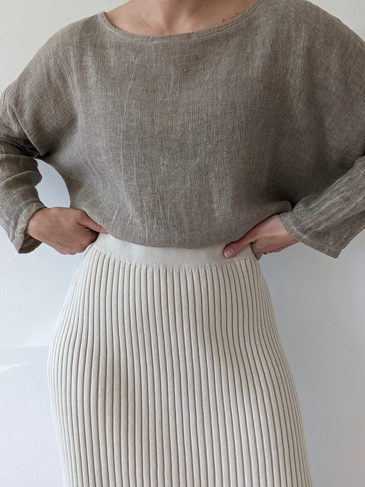 Amazing Vintage Clamshell Waffled Linen Top