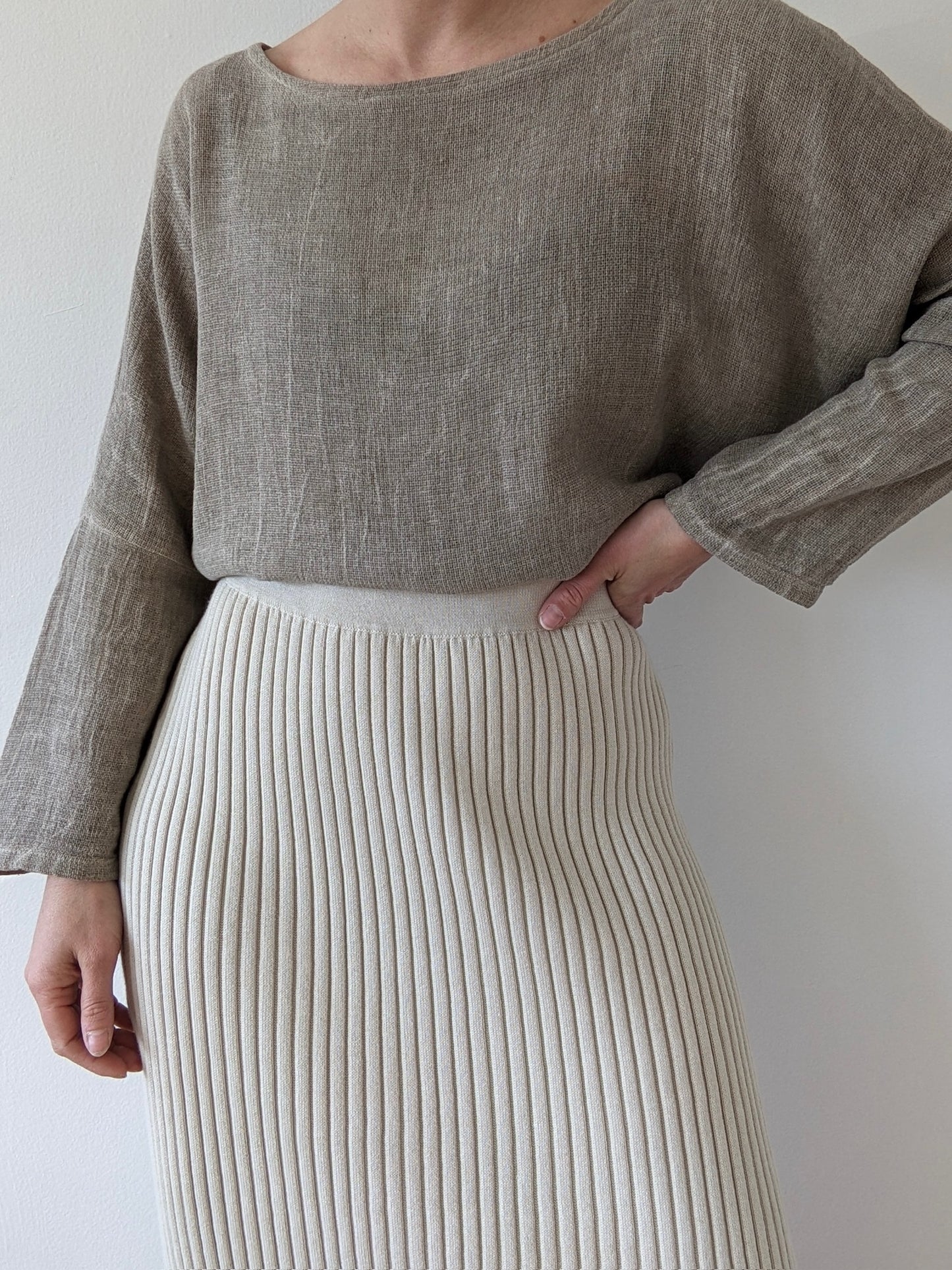 Amazing Vintage Clamshell Waffled Linen Top