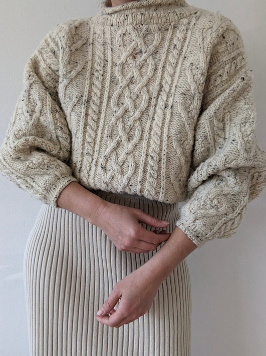 Vintage Speckled Wool Rolled Neck Sweater