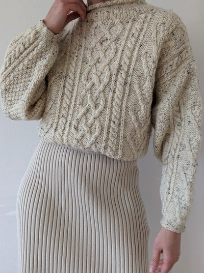 Vintage Speckled Wool Rolled Neck Sweater