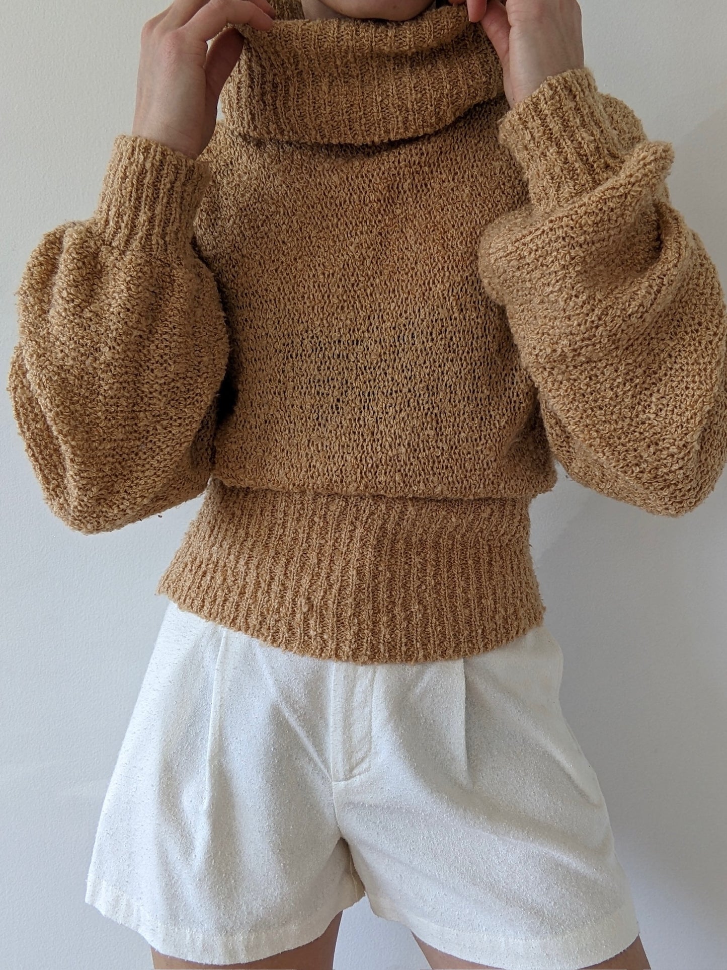 Incredible Vintage Butterscotch Balloon Sleeve Sweater