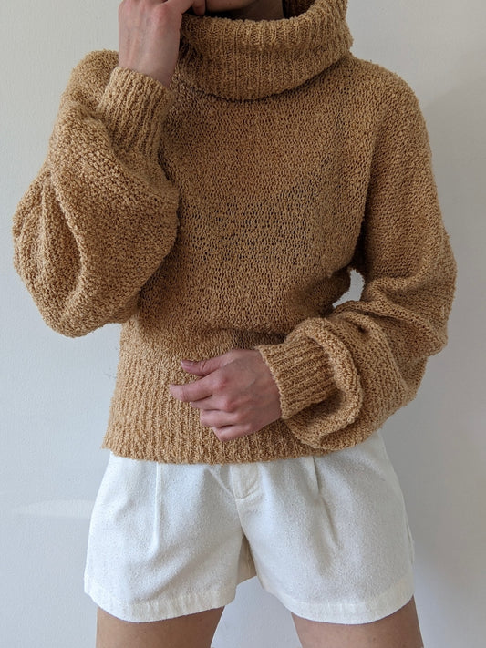 Incredible Vintage Butterscotch Balloon Sleeve Sweater