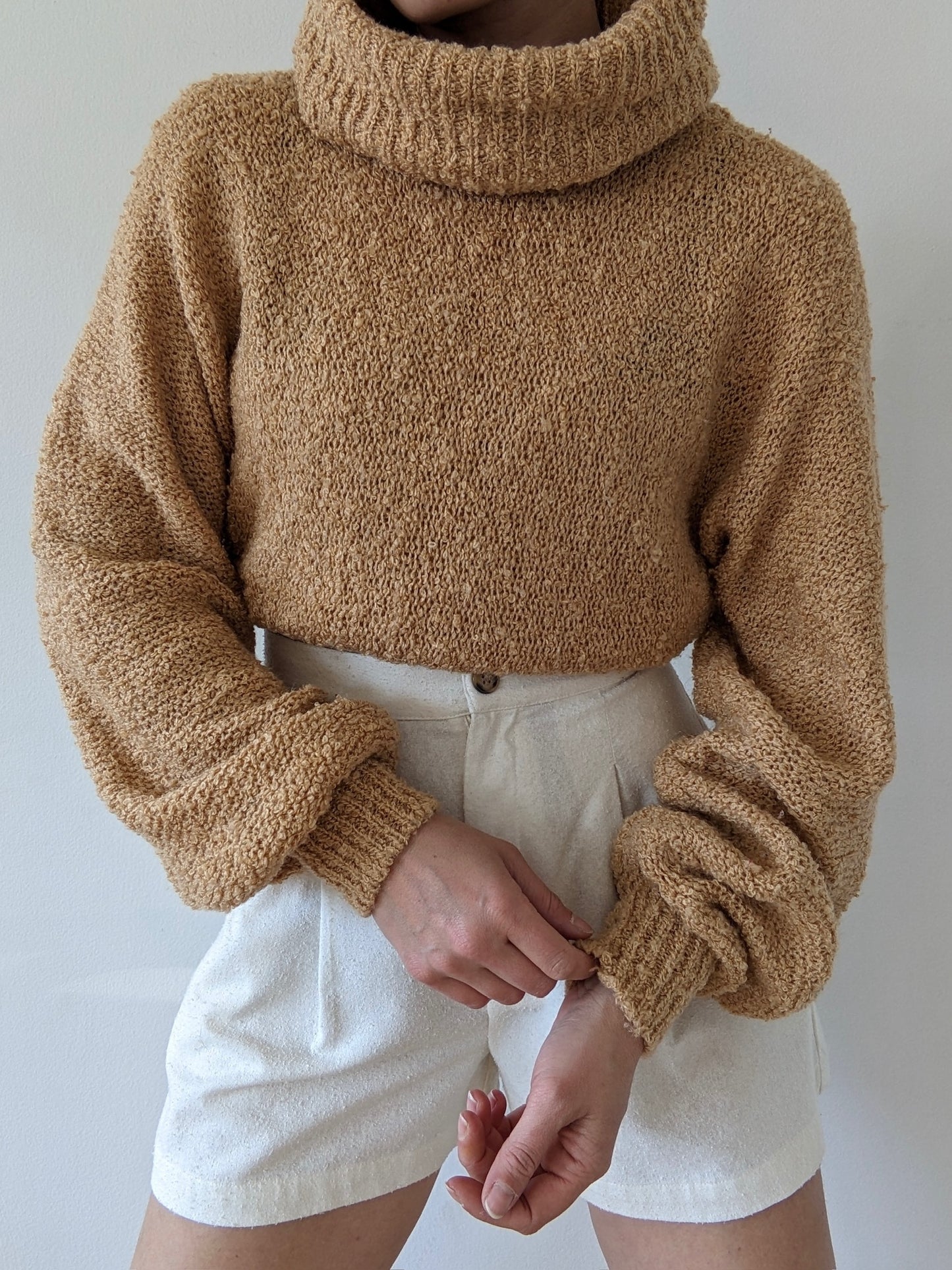 Incredible Vintage Butterscotch Balloon Sleeve Sweater