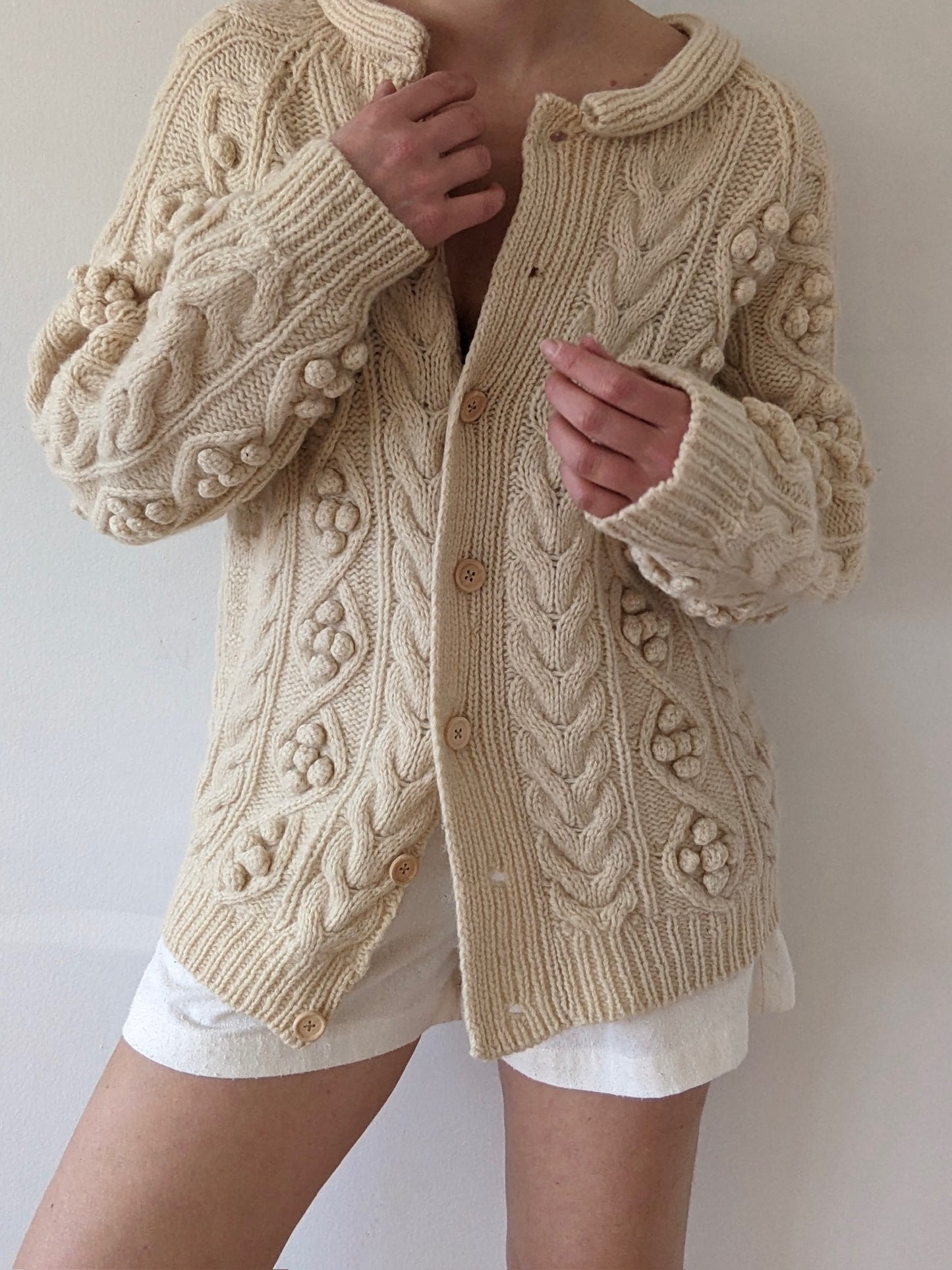 Vintage Buttercream Wool Cardigan