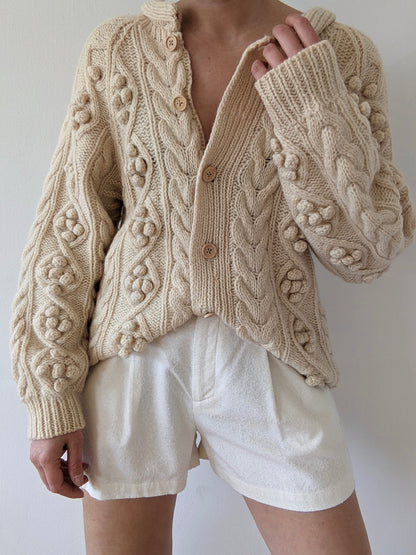 Vintage Buttercream Wool Cardigan