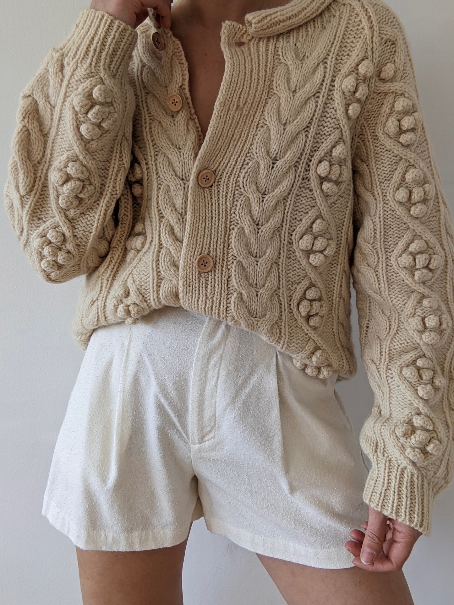 Vintage Buttercream Wool Cardigan