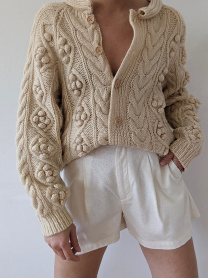 Vintage Buttercream Wool Cardigan