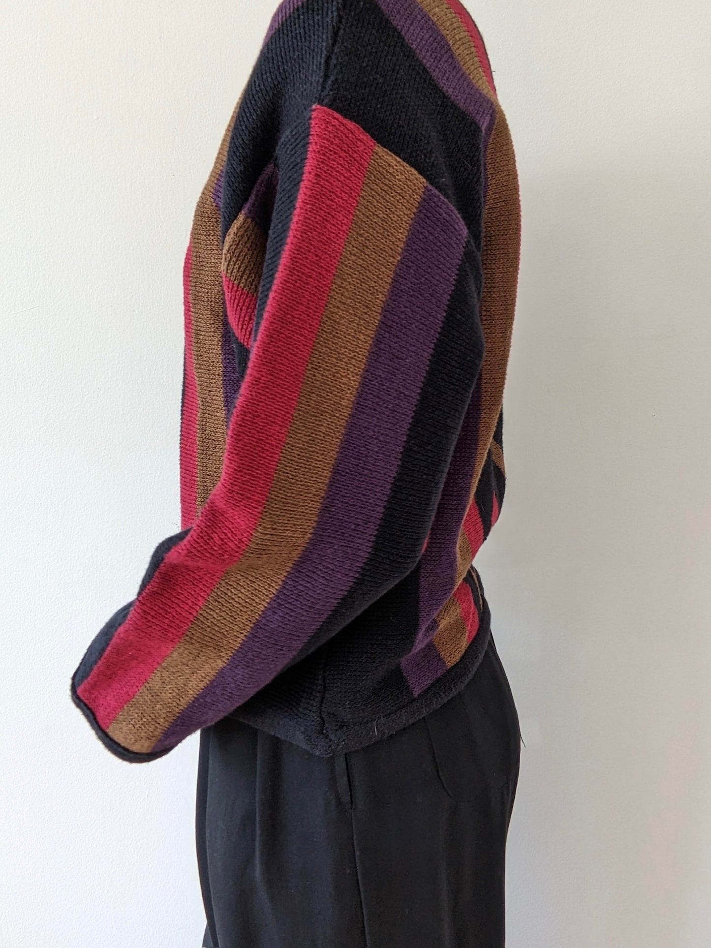 Vintage Geometric Knitted Linen Sweater