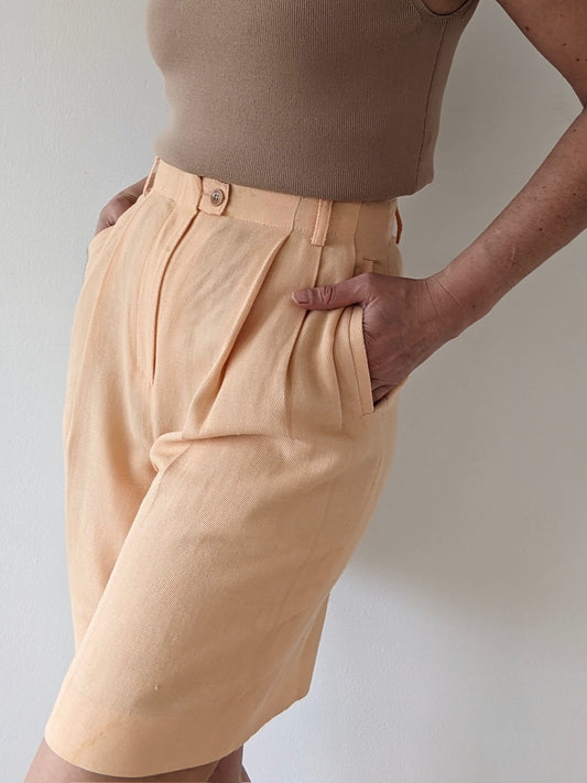 Vintage Peach Linen Twill Shorts