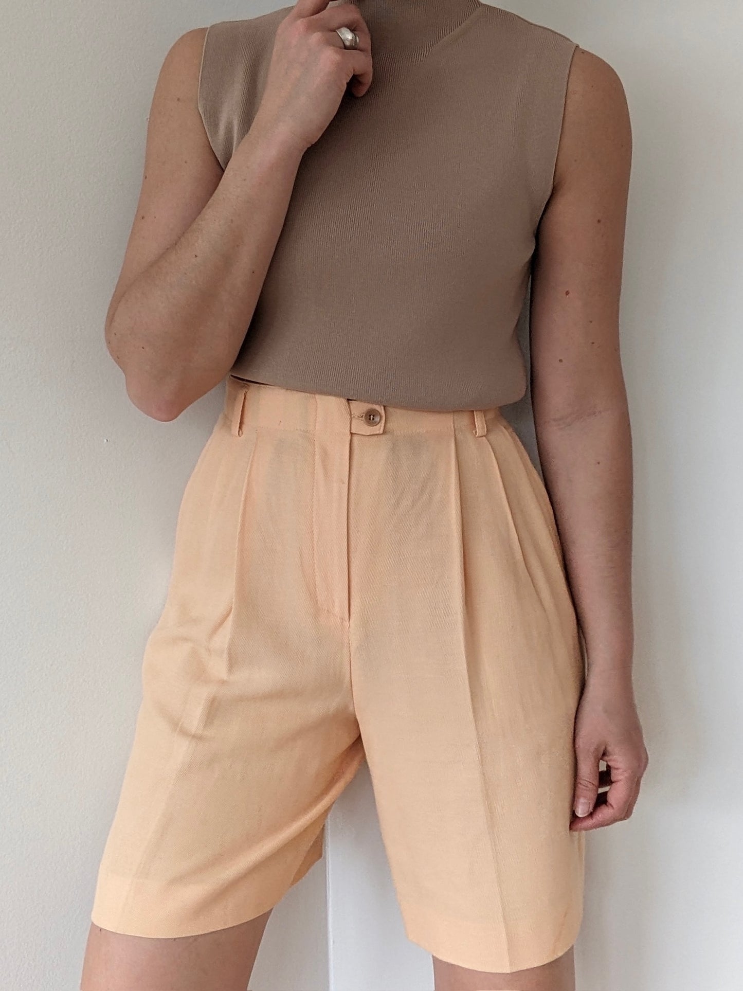 Vintage Peach Linen Twill Shorts