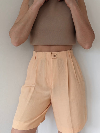 Vintage Peach Linen Twill Shorts