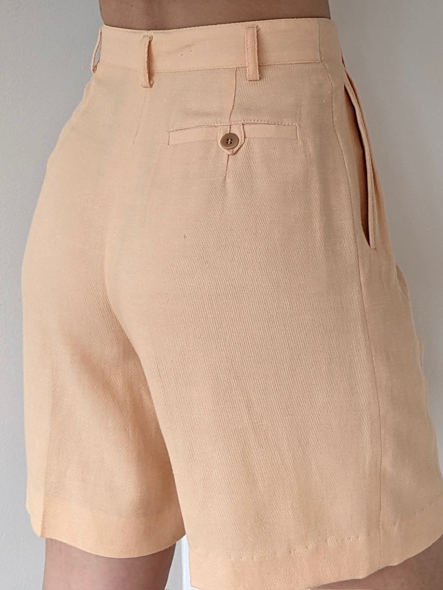 Vintage Peach Linen Twill Shorts