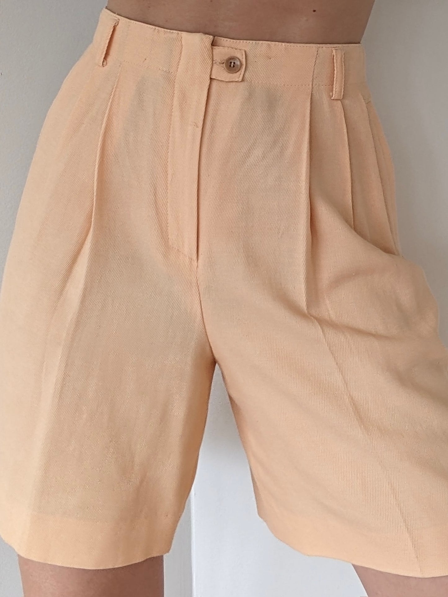 Vintage Peach Linen Twill Shorts