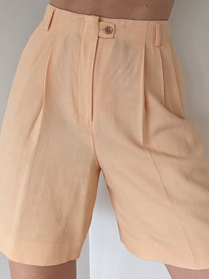 Vintage Peach Linen Twill Shorts