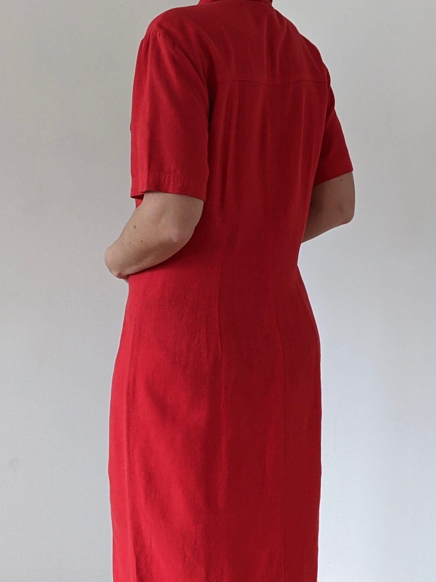 Vintage Poppy Linen Market Dress
