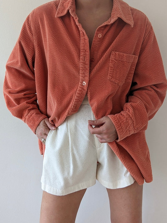 Vintage Tangerine Wide Wale Corduroy Shirt
