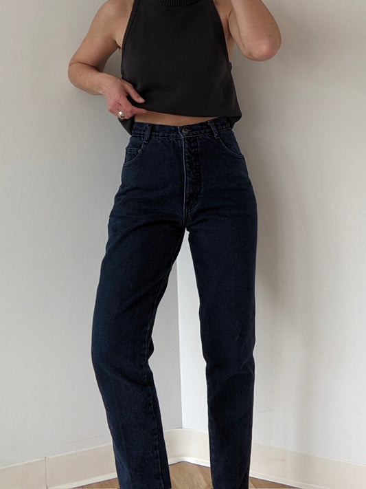 Vintage Faded Dark Wash Denim