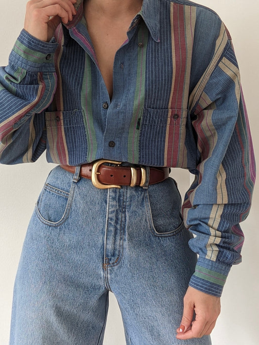 Vintage Multi-Colored Striped Cotton Shirt