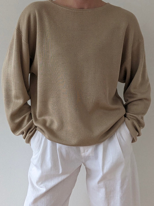 Amazing Vintage Latte Silk Sweater