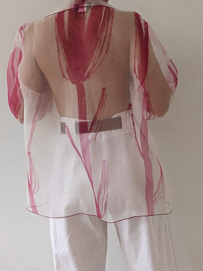 Vintage Floral Silk Organza Jacket