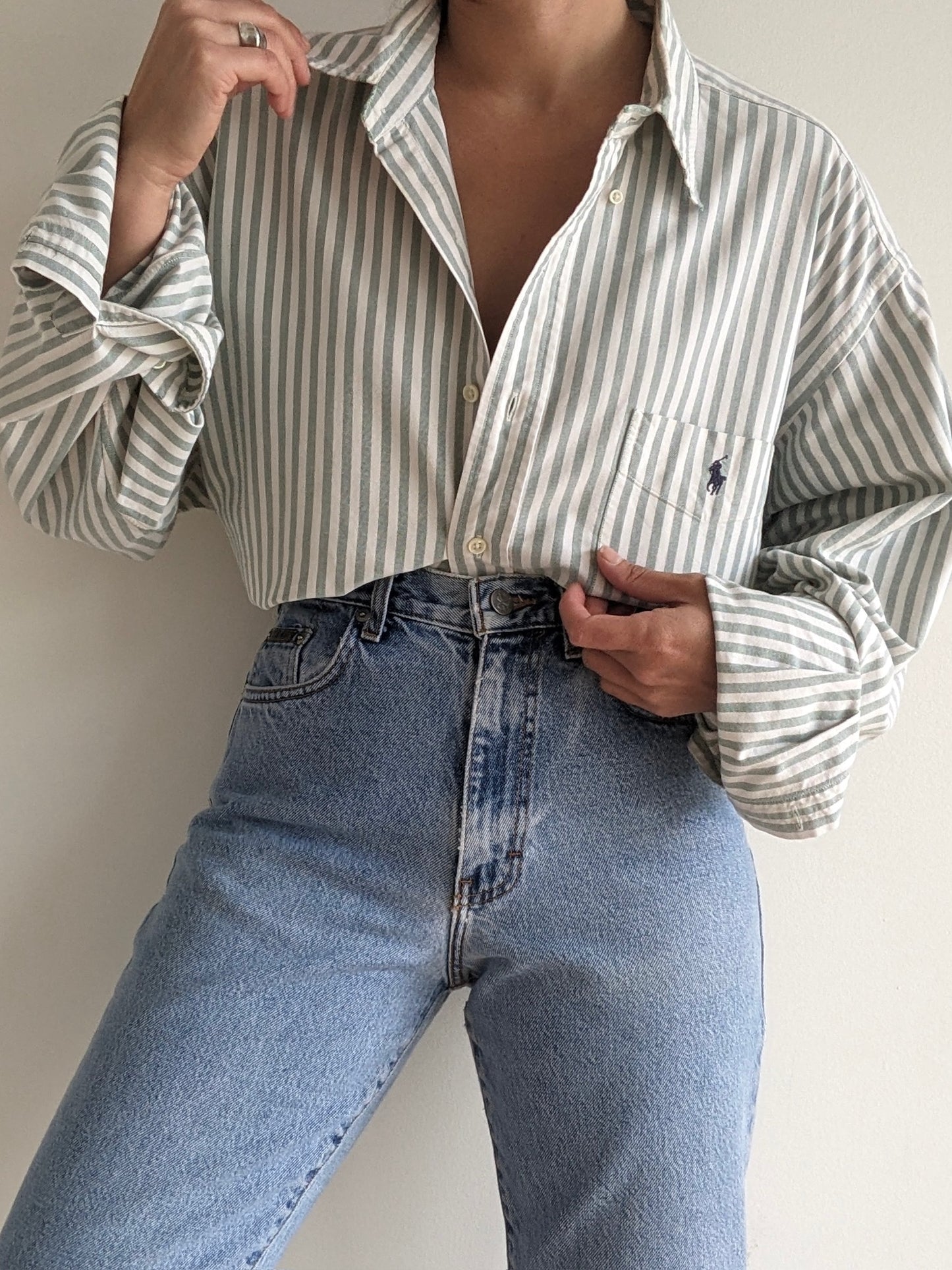 Vintage Ralph Lauren Striped Cotton Oxford
