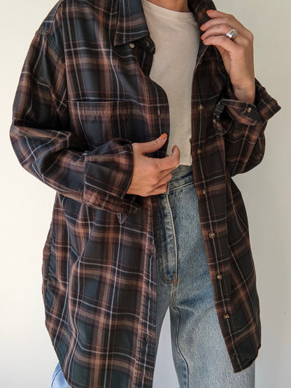 Cocoa & Forest Plaid Wool Shirt