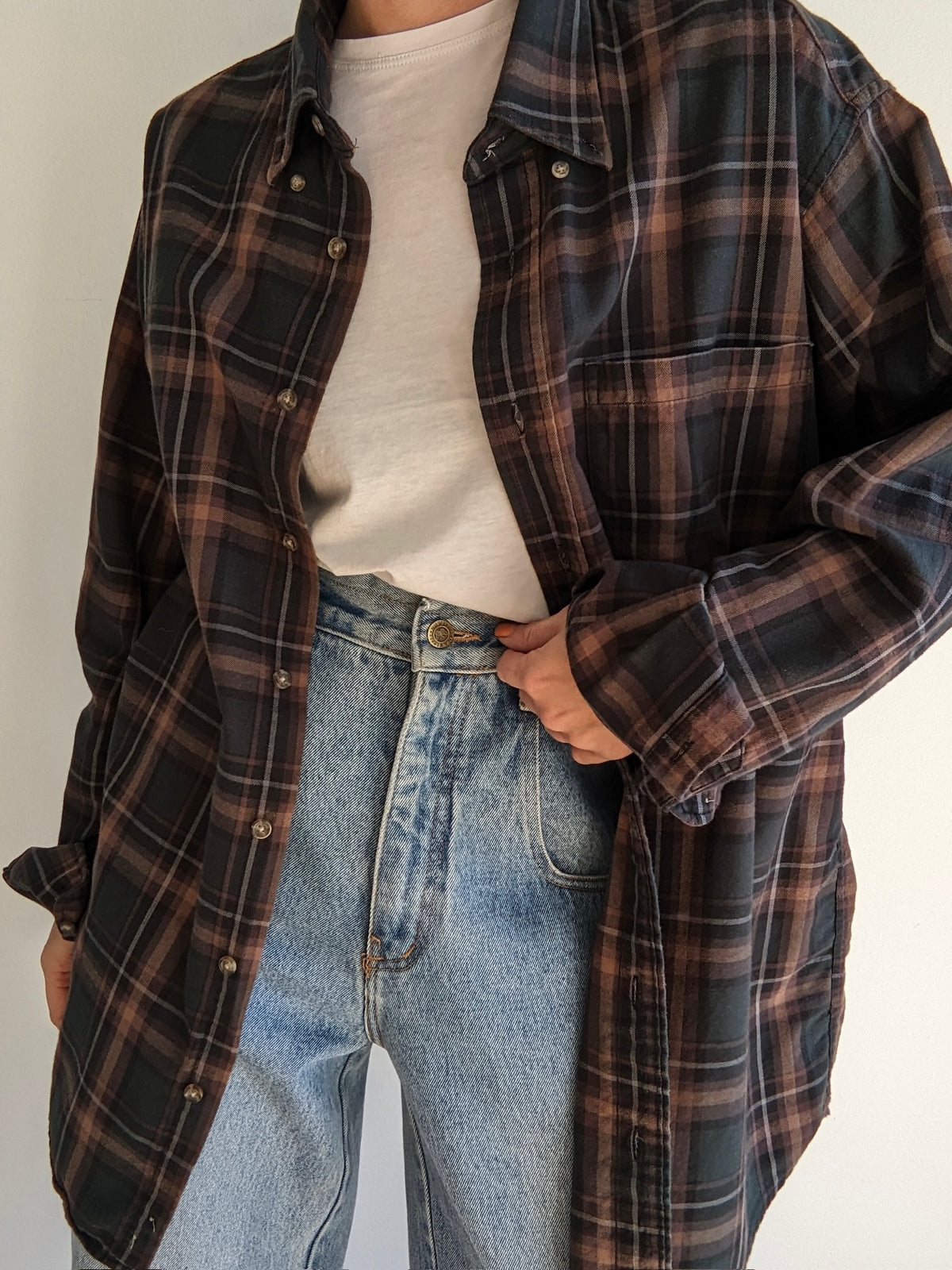 Cocoa & Forest Plaid Wool Shirt