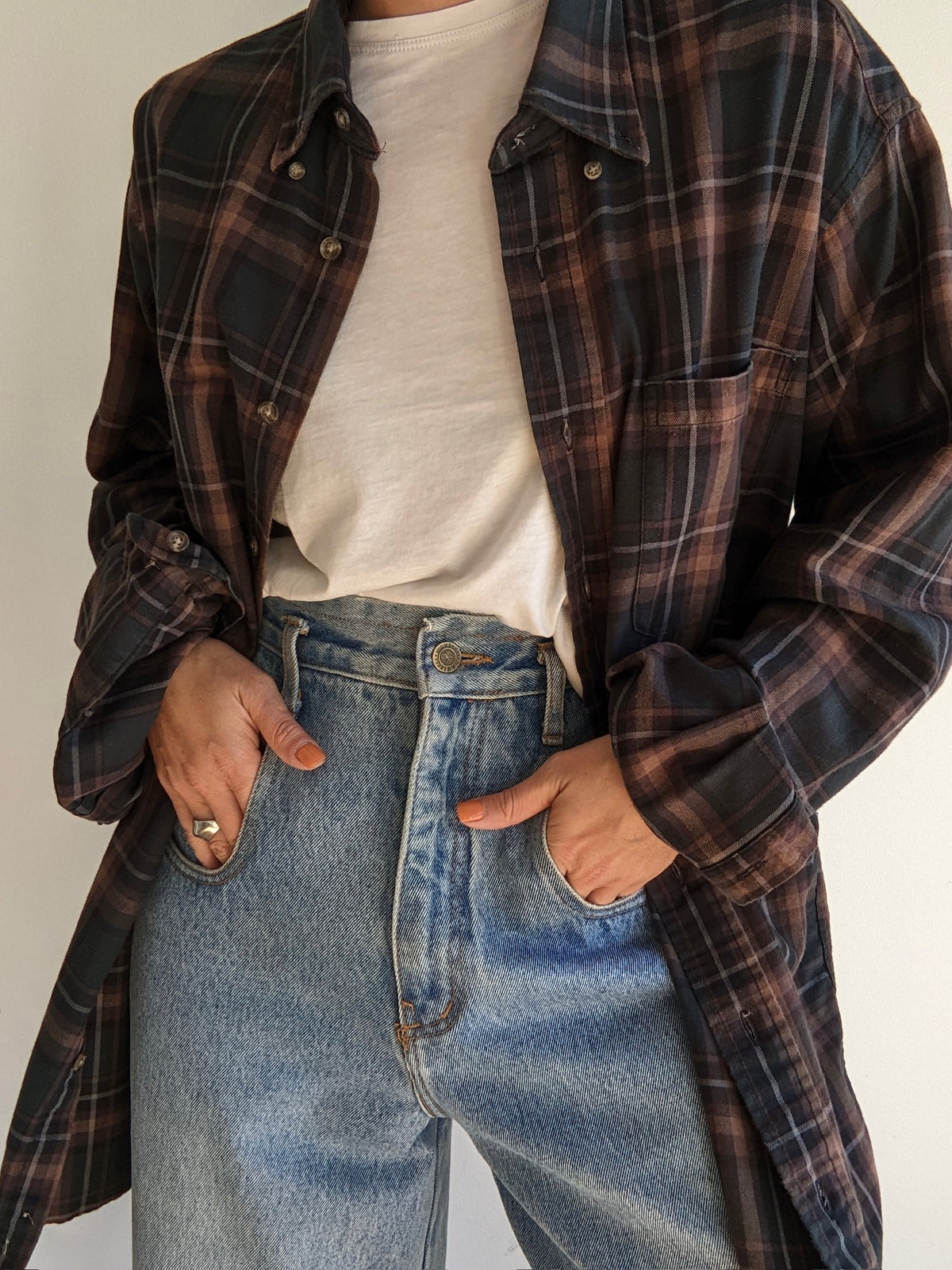 Cocoa & Forest Plaid Wool Shirt