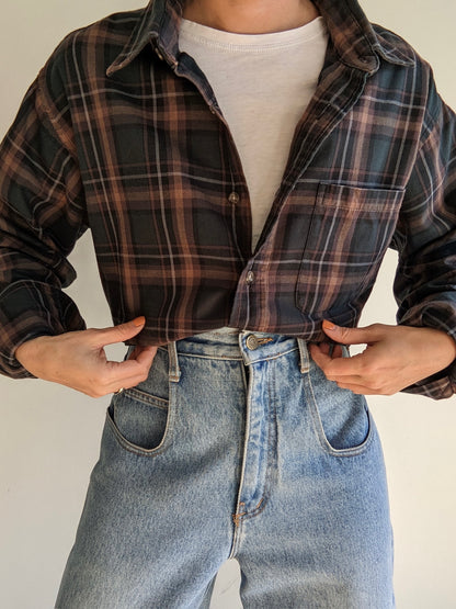 Cocoa & Forest Plaid Wool Shirt