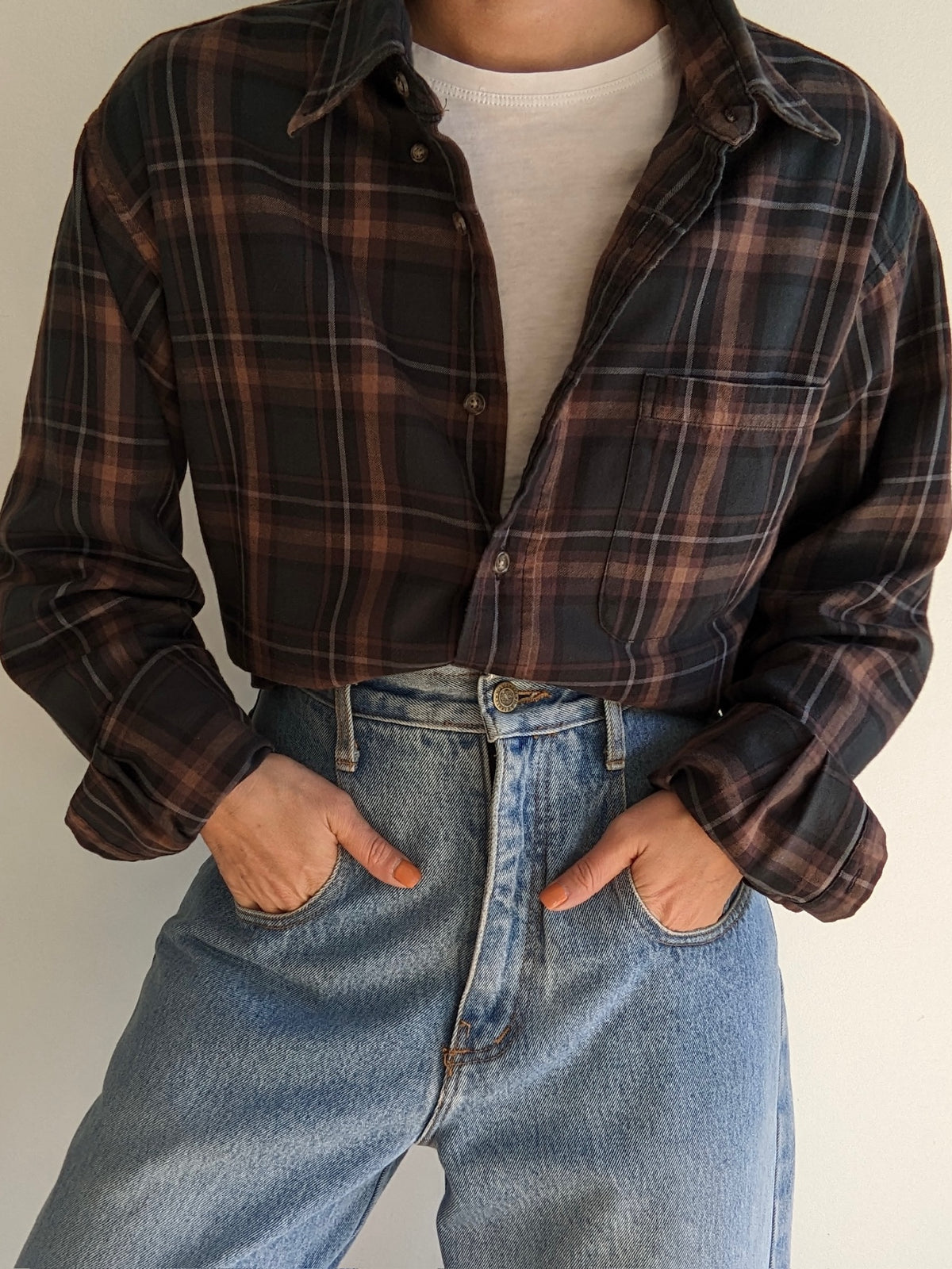 Cocoa & Forest Plaid Wool Shirt